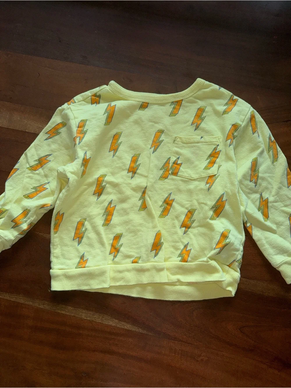 Old Navy Yellow Pullover Sweatshirt‎ with Orange Lightning Bolts